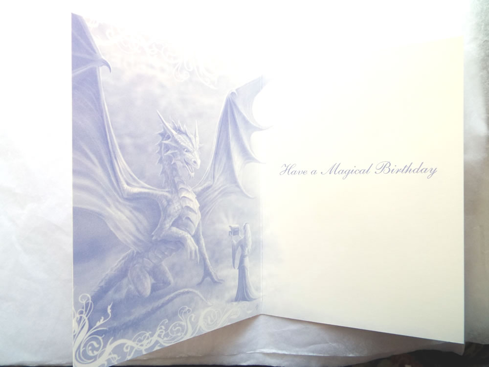 Inside Hare and Sprite Birthday Card by Anne Stokes