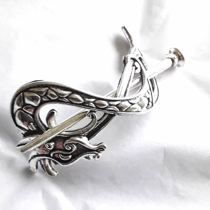 Celtic Beast Silver Metal Hairpin