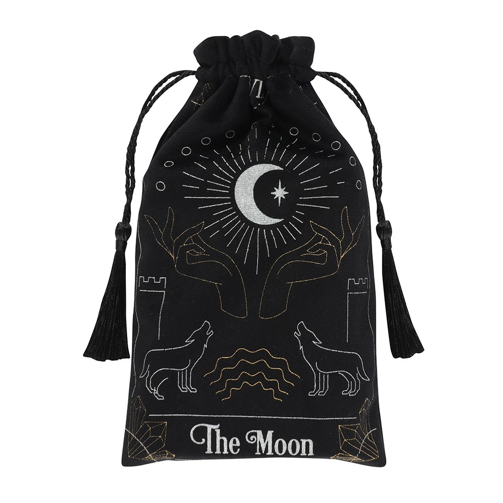 The Moon Printed Velvet Bag for Tarot and Oracle Cards