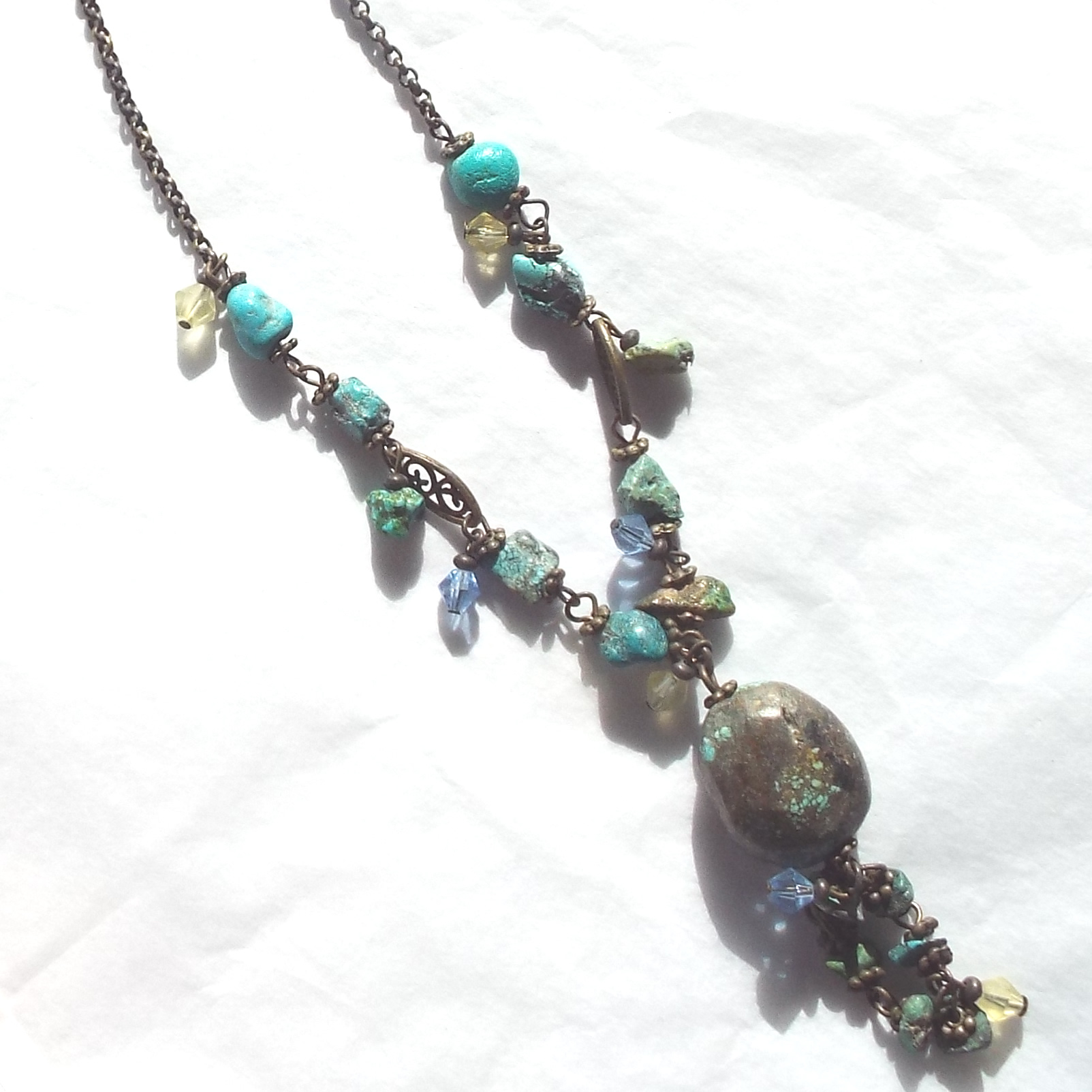 Turquoise Gemstone Charm Necklace